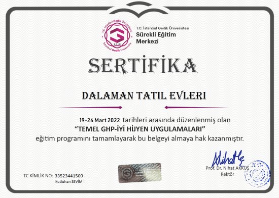 Hijyen Sertifikamız